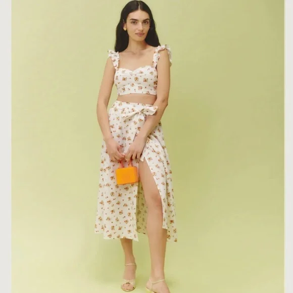 🌿|NWT| Reformation Pam Linen Two Piece Set - Picture 2 of 16